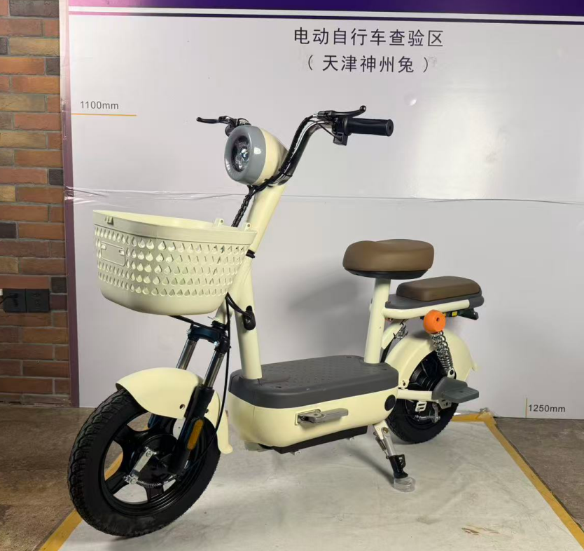 神州兔新新国标电动车——米白/灰